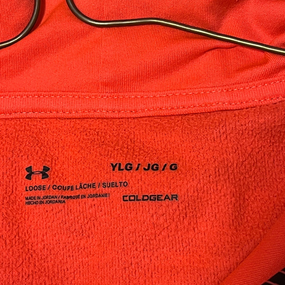 Under Armour Coldgear Pullover Long Sleeve Hoodie with Kangaroo Pocket, Youth - Picture 5 of 5